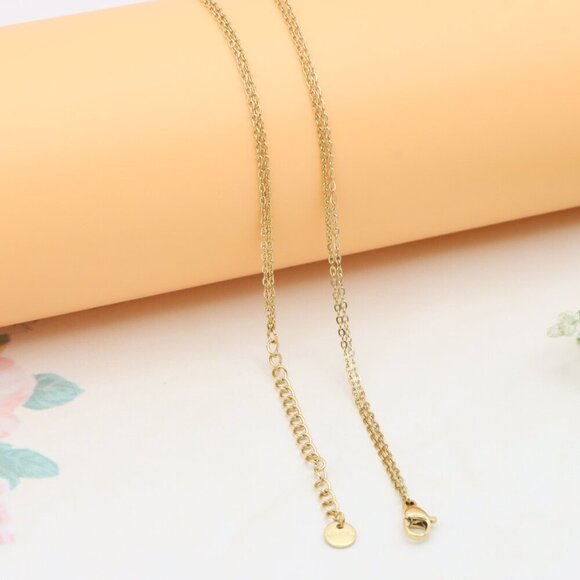 Layered Yellow Necklace with V-Shaped Pendant and Gold Bead, XPNL0370 - Picture 12 of 13